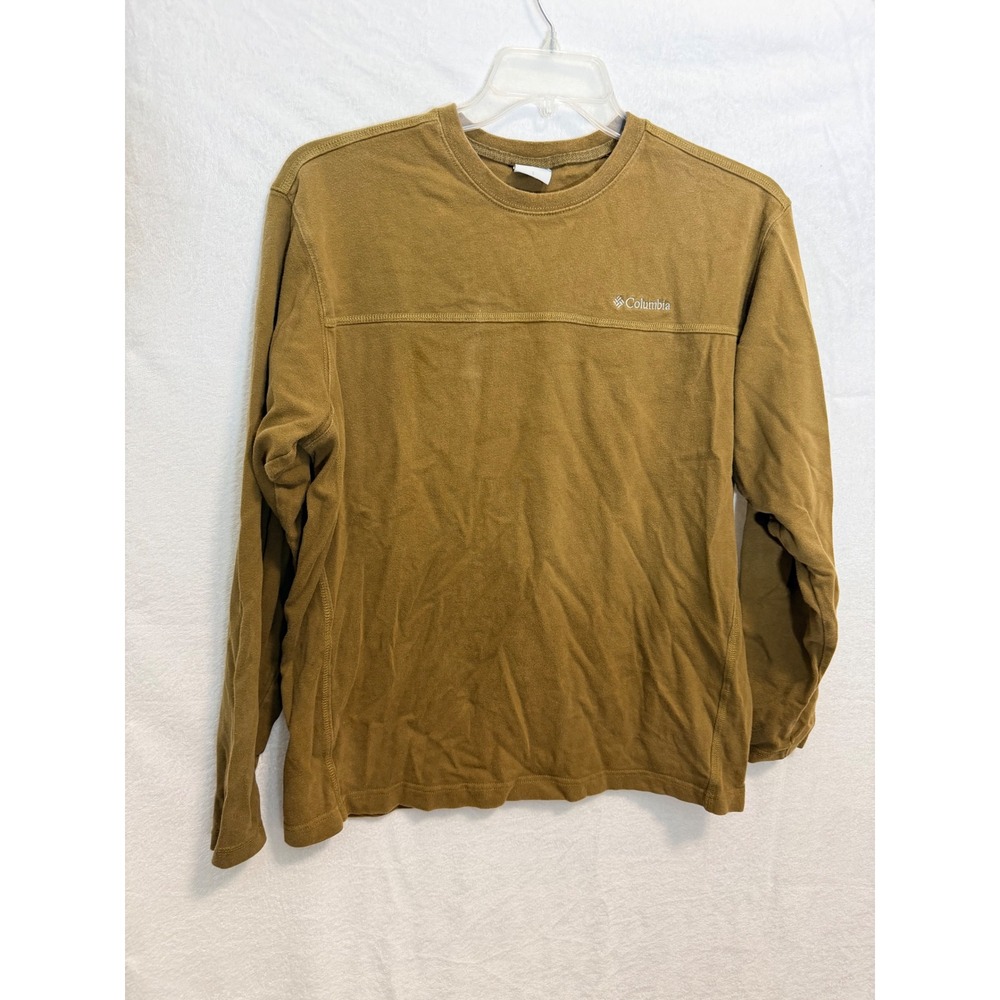 Columbia Mens Long Sleeve Crewneck Cotton Shirt Brown AM6773 Size L